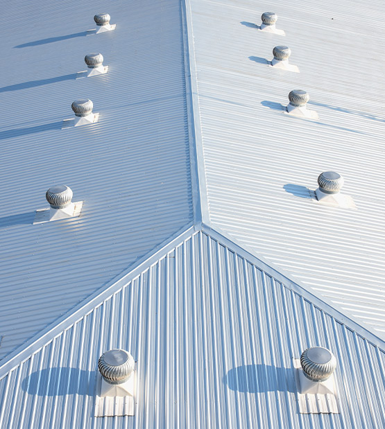 close up of a metal roof