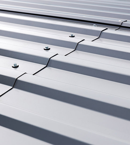 close up of a metal roof