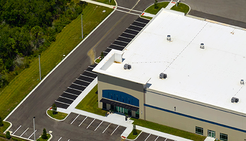 aerial of a commercial building