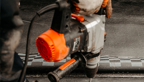a close up of a drill being used