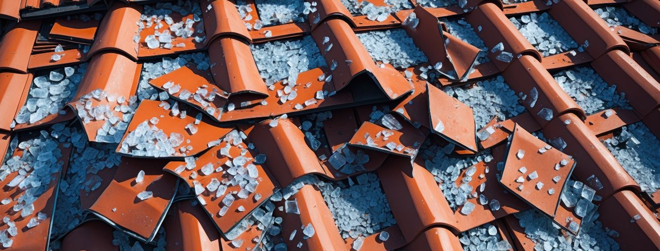 Roof damaged by hail
