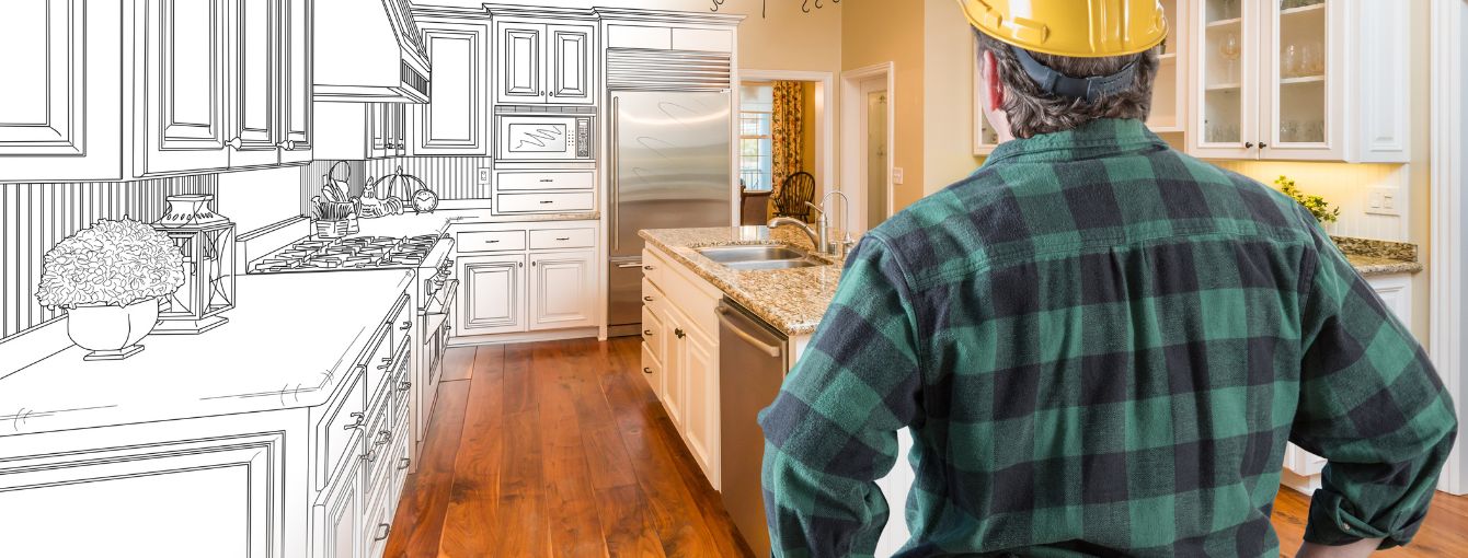 Kitchen remodeling in Texas showing design-to-build transformation, featuring granite countertops, stainless steel appliances, and expert construction planning.